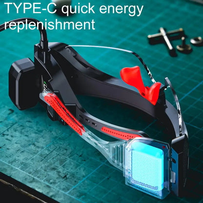 Smart Sensor LED Glasses Lamp Dual Color Light Protective Goggles USB Charging Long Lasting IPX6 Waterproof For Working Fishing