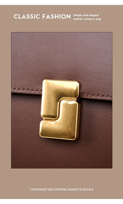 Luxury Genuine Leather Women Bag 2025 New Women's Shoulder Bag High Quality Cowhide Square Crossbody Bags Designer Handbags