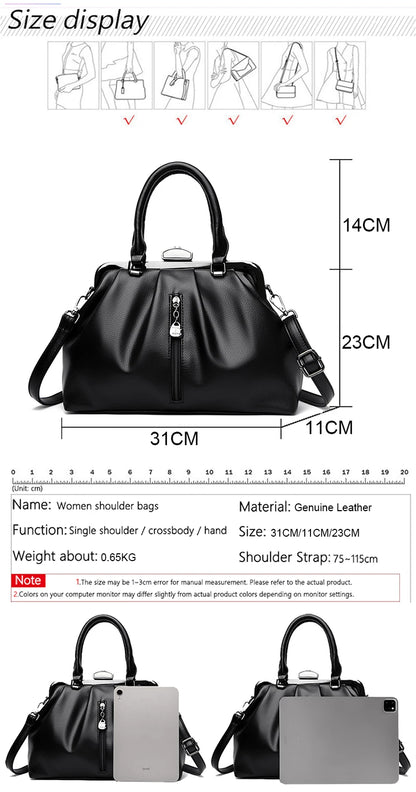 Brand Luxury Handbags Women Bags Designer Real Leather Handbag Leisure Crossbody Bags for Women New Lady Shoulder Bag Tote Bolsa