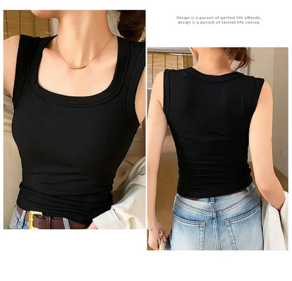 New Seamless Built-in Bra Tank Top for Women Sports Bra & Summer Sleeveless Shirt, Breathable Workout Vest with T-Shirt Combo