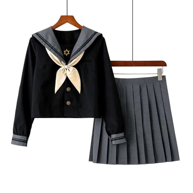 Japanese School Uniform For Girls Sweet Lolita Sailor Korean Uniforms Anime Cosplay Long Sleeve 8L9HL3Y6 Shirt Pleated Skirt