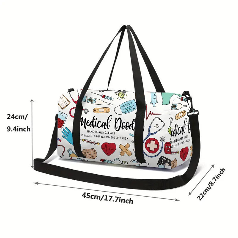 Classic Popular medical care Haircut tools 3D Printed Travel Bags Barrel Shape Crossbody Bag Outdoor Sports Bags Gym Yoga Bag