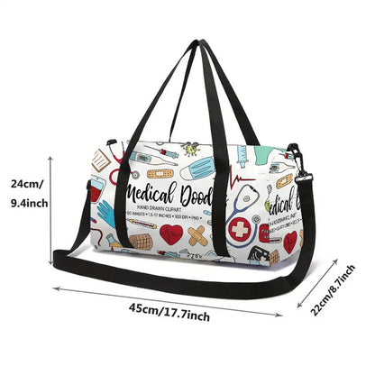 Classic Popular medical care Haircut tools 3D Printed Travel Bags Barrel Shape Crossbody Bag Outdoor Sports Bags Gym Yoga Bag