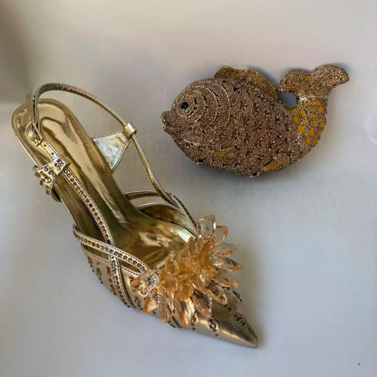 Insightlink Latest Shoes Women Luxury Rhinestone Crystal Pumps 2024 New Fashion Slippers Sandals Party Low Heels Elegant Italian