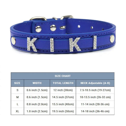 (Free Bling Rhinestone Letter)Custom Pet Cat Dog Collar Leather Puppy Collars For Small Medium Dogs Target Personalized Id Name