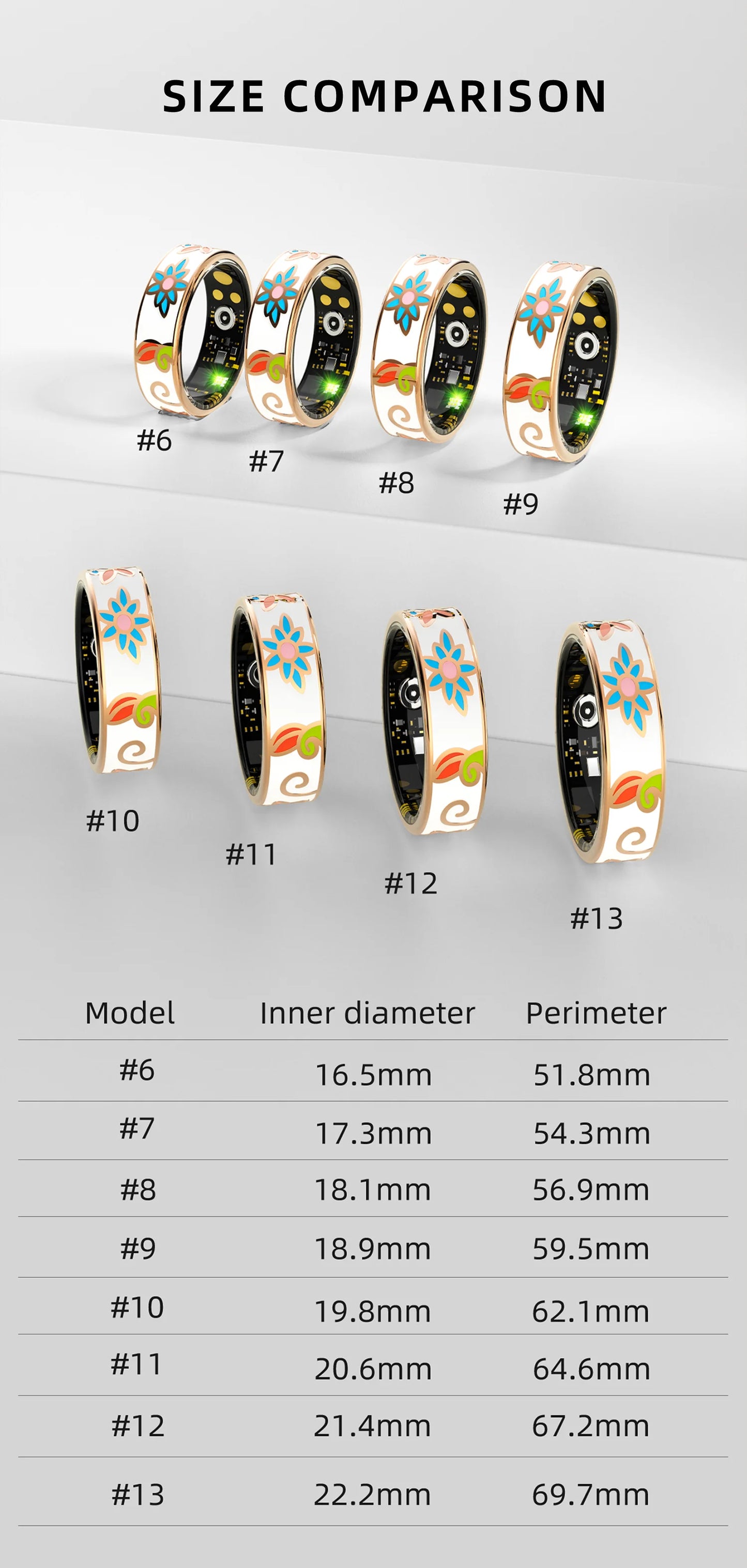 R18 Smart Ring Color Enamels Women Female Stainless Steel Intelligent Finger Ring IP68 Waterproof Smartring Fitness Tracker