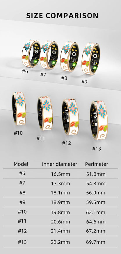 R18 Smart Ring Color Enamels Women Female Stainless Steel Intelligent Finger Ring IP68 Waterproof Smartring Fitness Tracker