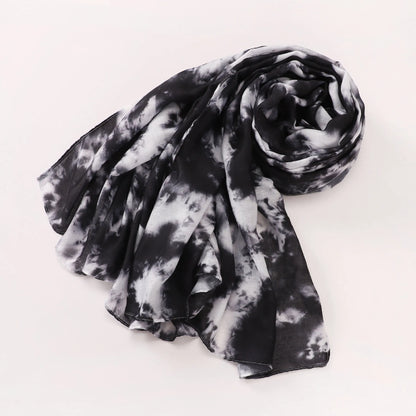 1Pcs Watercolor Print Lady Hijab Women Bohemian Soft Islam Ramadan Muslim Hijabs Foulard Femme Shawl Wrap Scarf Headscarf