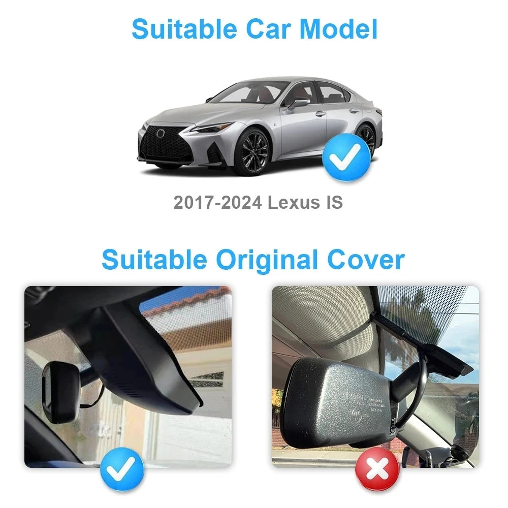 Fitcamx 4K Dash Cam for Lexus IS/ES/GS (2016-2025), Wireless Car DVR Camera with Night Vision, Built-in WiFi, Plug & Play, WDR