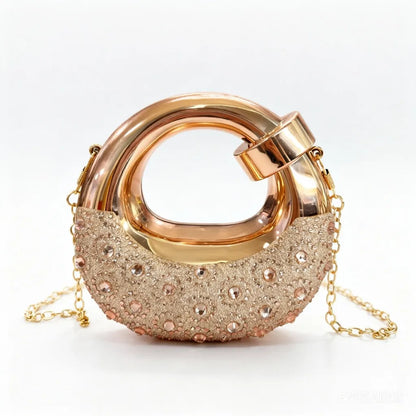Mini Golden Evening Bag Purses and Handbags Luxury Designer Shoulder Bags Diamond Party Wedding Round Acrylic Clutch Purse Ins