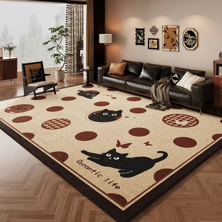 VIKAMA Antique Living Room Loop Pile Carpet Dirty Resistant Living Room Sofa Coffee Table Bedroom Bedside Rugs Home Decoration