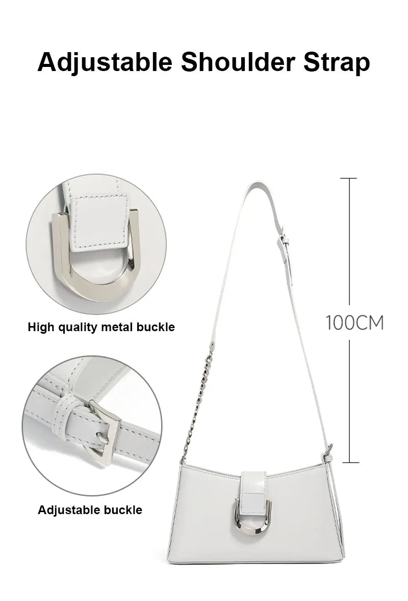 Genuine Leather Women's Bag Luxury Designer Adjustable Shoulder Bags Classic Crossbody Chain Bag Cowhide Fashion Handbags 2979