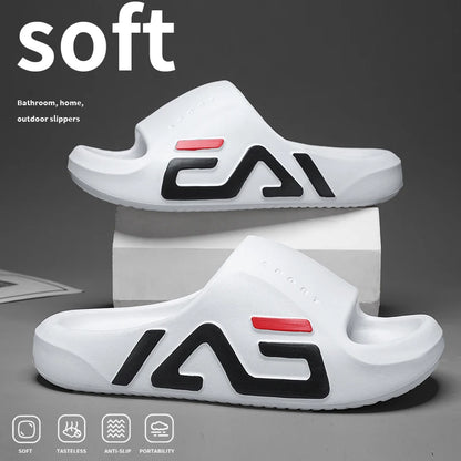 Extra-thick Sole Men Soft Air Cushion Casual Slippers EVA Sandals Fashion Flip Flops Outdoor Summer Seaside Beach Shoes