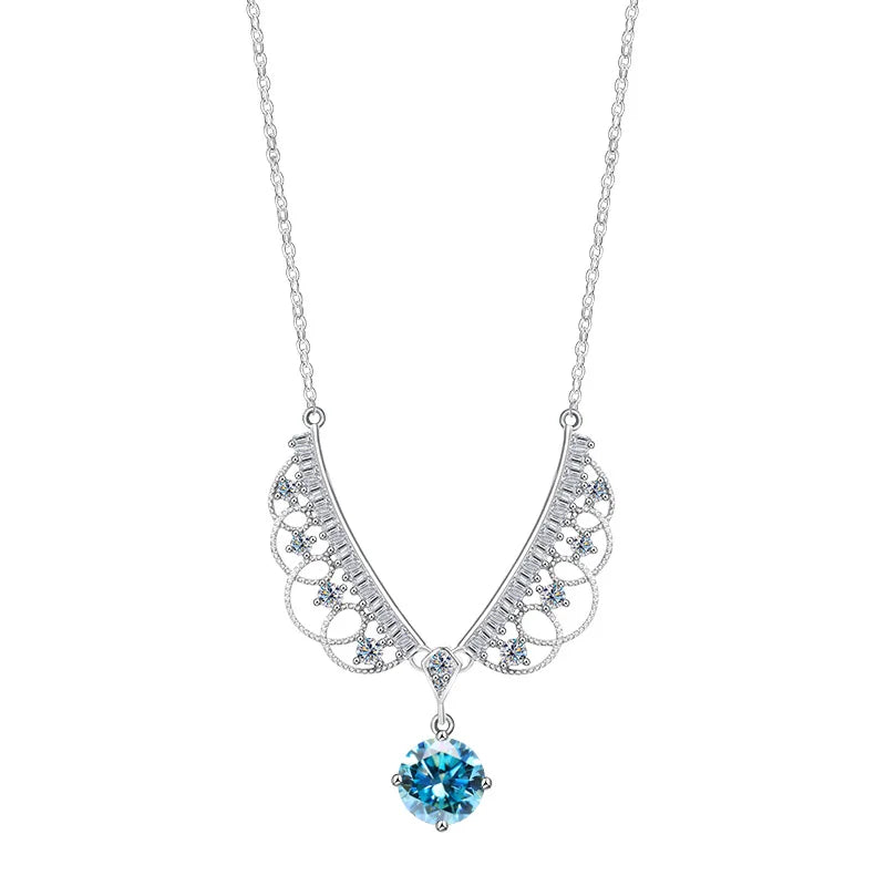 TY 925 Sterling Silver Moissanite Lace Necklace Women D-Color Moissanite Brand Necklace 1Carat Lab Moissanite Luxury Jewelry
