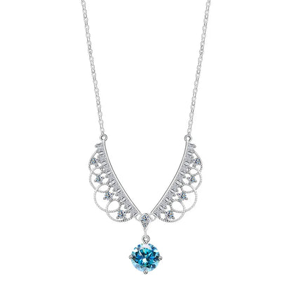 TY 925 Sterling Silver Moissanite Lace Necklace Women D-Color Moissanite Brand Necklace 1Carat Lab Moissanite Luxury Jewelry