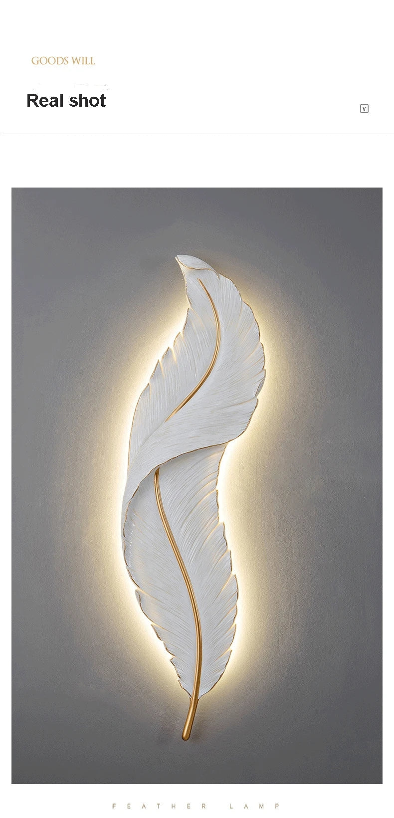 Nordic Feather Wall Lamp, Living Room, Bedroom, Headboard, Foyer, Creative Feather Lamp, Resin Aisle, Minimalist Background Ligh