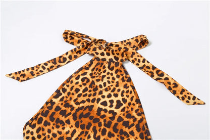Kliou Colorful Print Playsuits Woman Bandage Halter Backless Skinny Peach Hip Female Midnight Club Party Sexy Fashion Rompers