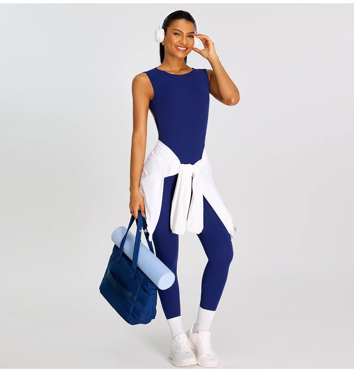 Summer Women Sleeveless Back Hollow Jumpsuit Fitness Sport Bodysuit Yoga Clothing Female Breathable Gym Overalls Workout Clothes