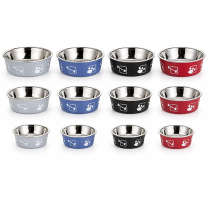 Stainless Steel Pet Bowl Thickened Anti Slip Dog Food Bowl Anti Knock Over Water Basin Pet Feeder for Cats Dogs