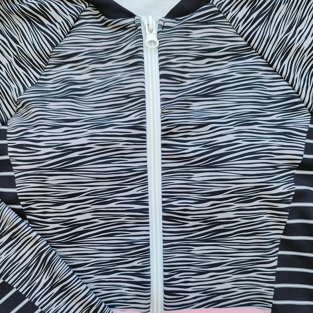 2026 Surfing Sport Swimsuit Long Sleeves Women One Piece Swimsuit  Swimwear Solid Monokini Bathing Suit Tropical Bodysuit Female