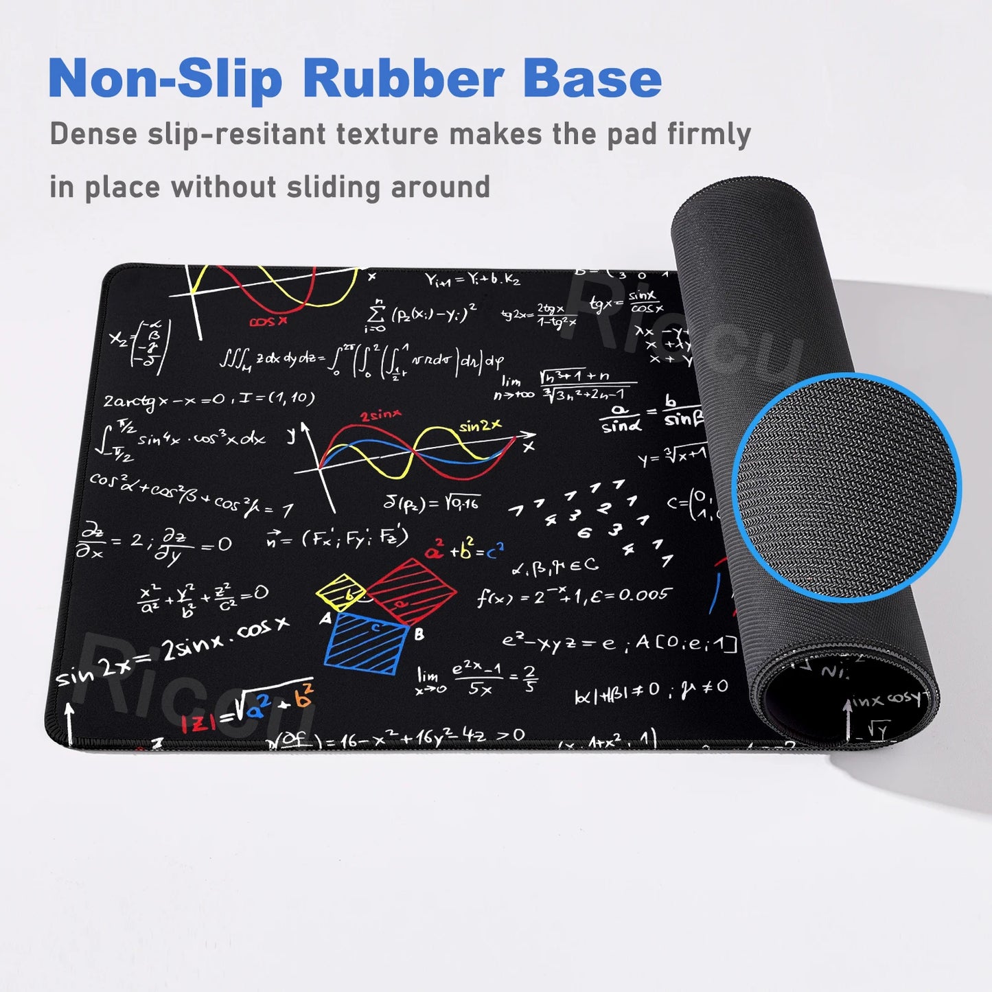 Black Mousepad E=mc2 Formula Science Mouse Pad Math Desk Pad Extended PC Keyboard Mats Large XXL Gamer Mousepad Desk accessories
