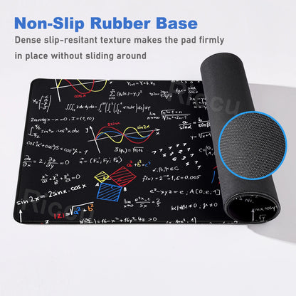 Black Mousepad E=mc2 Formula Science Mouse Pad Math Desk Pad Extended PC Keyboard Mats Large XXL Gamer Mousepad Desk accessories