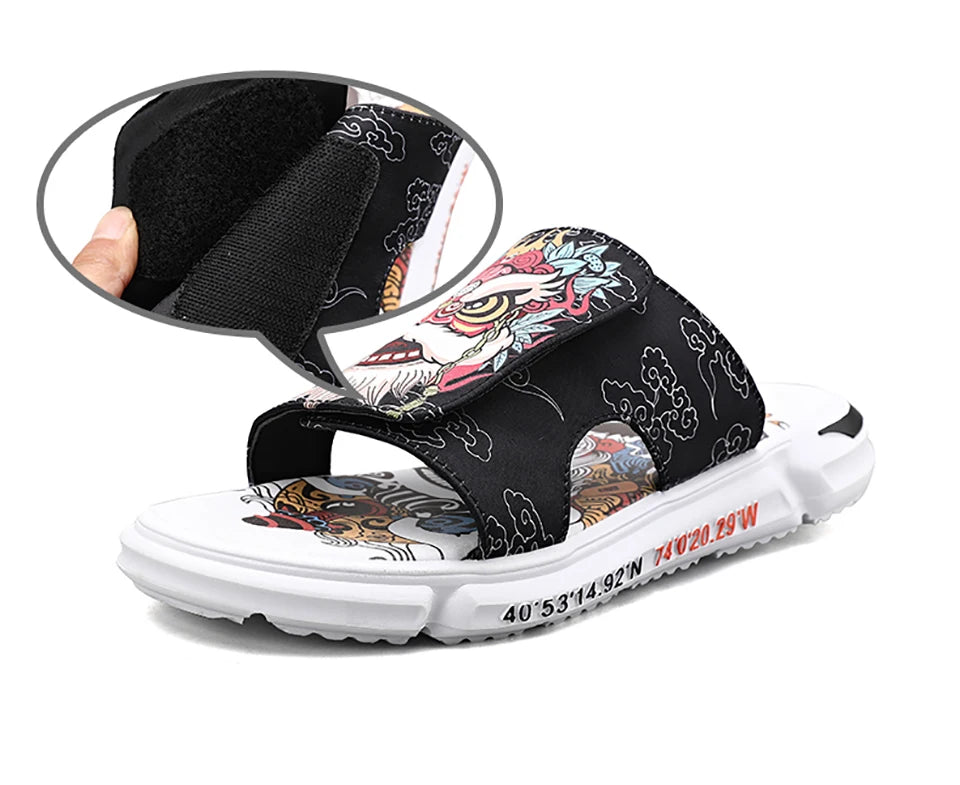 Ngouxm Summer Youth Slippers Men Unique Design High Quality Slippers Non-Slip Outside Flip Flops Thick-Soled Toe Sandals