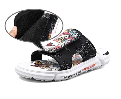 Ngouxm Summer Youth Slippers Men Unique Design High Quality Slippers Non-Slip Outside Flip Flops Thick-Soled Toe Sandals
