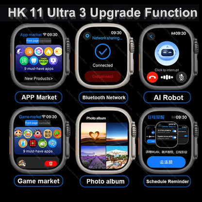 2025 HK11 ULTRA 3 Smartwatch 49mm HD AMOLED Bluetooth Network ChatGPT Call Robot Clock NFC Compass Men Women Smart Watch