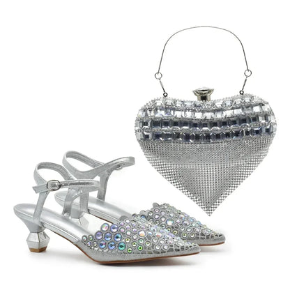 Hot Selling Pointed Toe Ladies Shoes Matching Bag Set for Nigeran Wedding Party Pumps Shoes for Women 2026 Designer Luxury