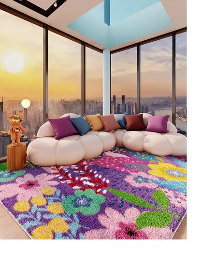 VIKAMA Carpet for Living Room Colorful Large Area Cartoon Bedroom Bedside Plush Rugs Cute IG Sofa Coffee Table Floor Mats