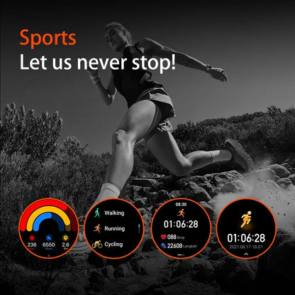 Brand+1400mAh Big Battery Smartwatch Men 1.7" AMOLED 200-Day Standby Swim Diving Waterproof GPS Military Tactical SOS 100 Sports