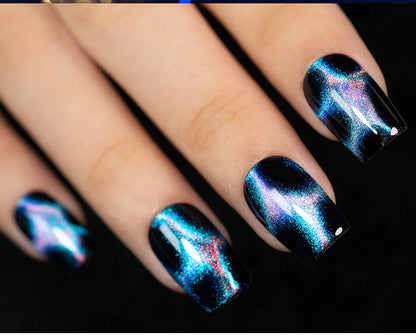 AWStorG 7.5ml Starlit Chameleon Cat Magnetic Gel Nail Polish Double Colors Semi Permanent UV Gel Varnish Need Black Base