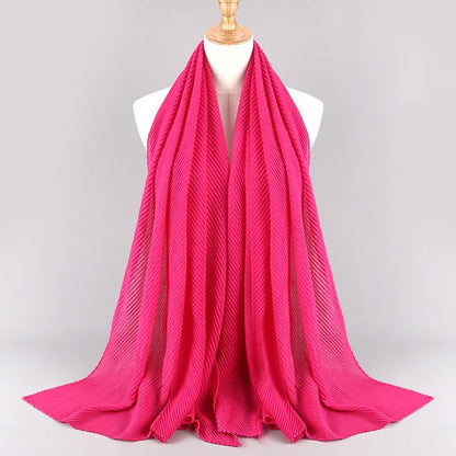 Women Plain Cotton Scarf Head Hijab Wrap Solid Full Cover-up Shawls Foulard Femme Headband Crinkle Muslim Hijabs Store 2024 NEW