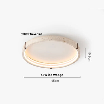 IWHD Wabi Sabi LED Ceiling Lamp Dining Room Restaurant Coffee Yellow Travertine Stone Minimalism Hanging Lights Lamparas Techo