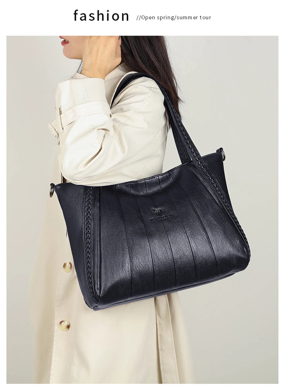 Genuine Brand Leather Women Handbag Luxury Designer Shoulder Crossbody Bags Ladies Purse Messenger Tote Bag Female Commuting Bag