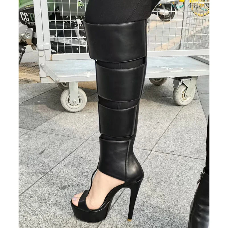 Summer sexy high heel platform  women sandal belt peep toe night party sandal