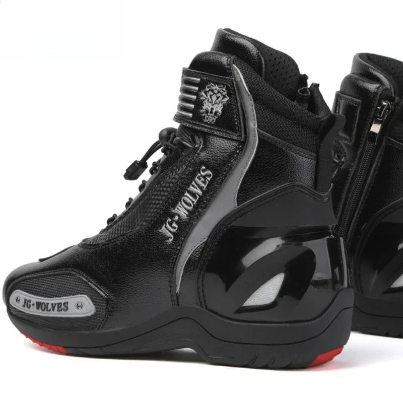 Men's Motorcycle Boots Waterproof Cross-country Travel Ankle Boots Women's Breathable and Wear-resistant Cycling Shoes
