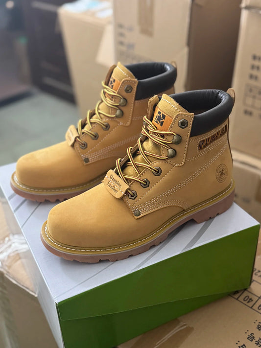 Waterproof Men's Boots Outdoor Hiking Work Boots Breathable Mountain Climbing Shoes Leather Workwear Footwear for Men