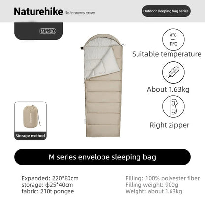 Naturehike Camping Sleeping Bag with Hood 3 Seasons Sleeping Bag Warm Lightweight Waterproof Outdoor Envelope Sleeping Bags