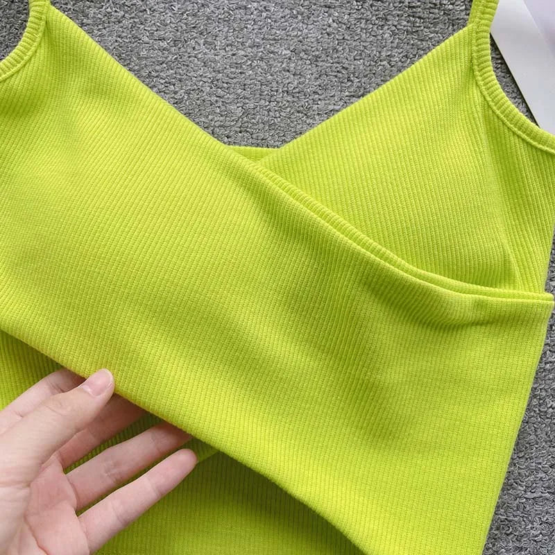 Irregular Casual Sport Camisole Women Strap Design Solid Fashion 2025 Y2K Elegant Ladies Chic Slim Tank Tops