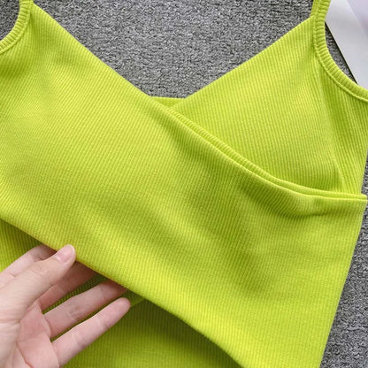  Irregular Casual Sport Camisole Women Strap Design Solid Fashion 2025 Y2K Elegant Ladies Chic Slim Tank Tops