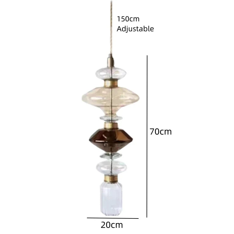 Modern Pagoda Home Design Glass Led Pendant Lights for Living Dining Table Room Apartment Bar Counter Simple Lusters Luminaires