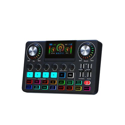 F-668 Audio Mixer Live Sound Card – Folding Digital Sound Board with Voice Changer & RGB, for Streaming Gaming Recording