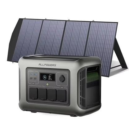 ALLPOWERS R1500 LITE Portable Power Station 1056Wh Solar Generator & Solar Panel 2×100W / 140W / 200W / 400W / 600W  for Camping