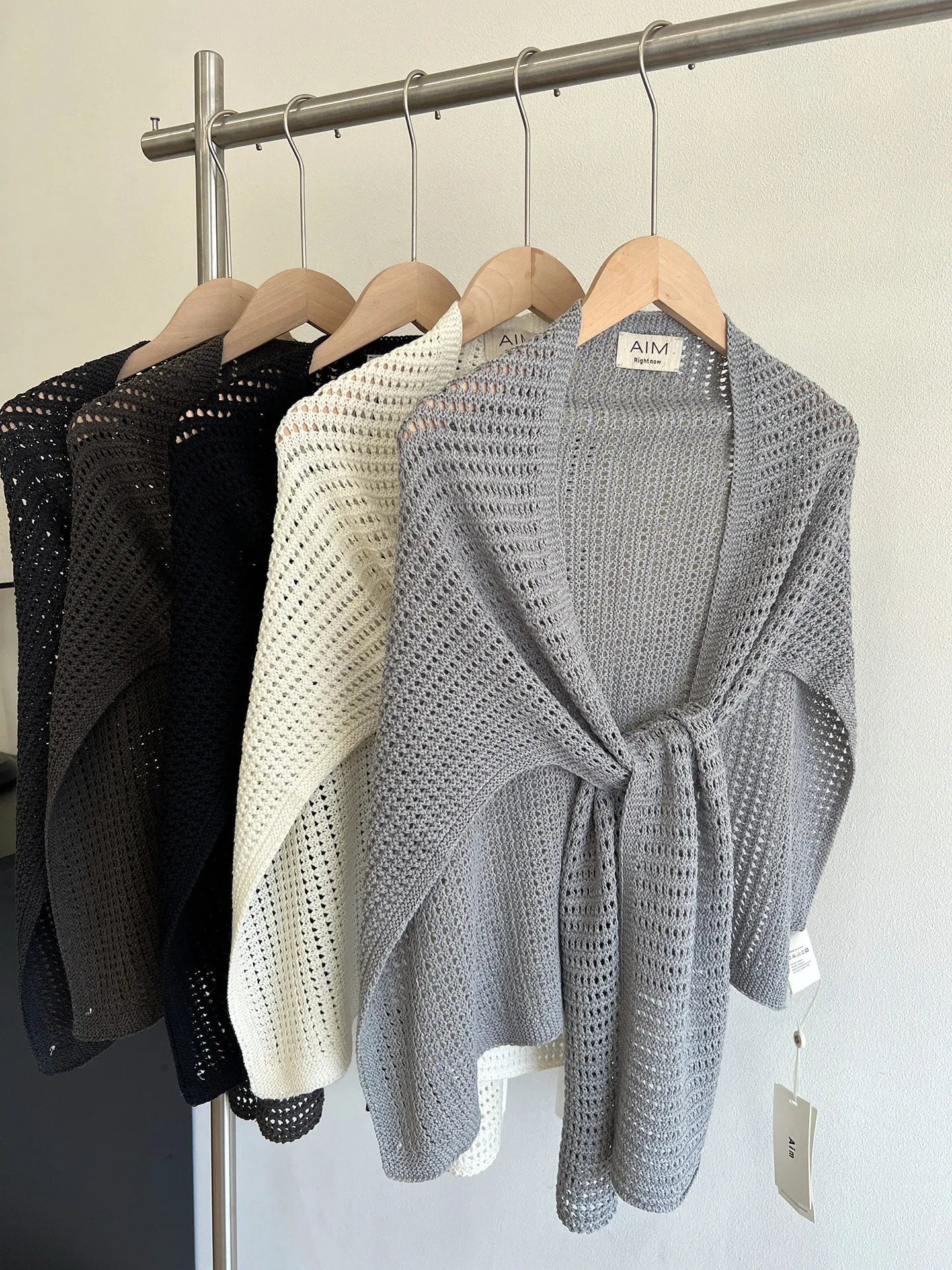 Knitted Hollow T-shaped Shawl for Women 2026 Summer New Thin with Wool Knot Decoration Sun-protective Vest on The Shoulders