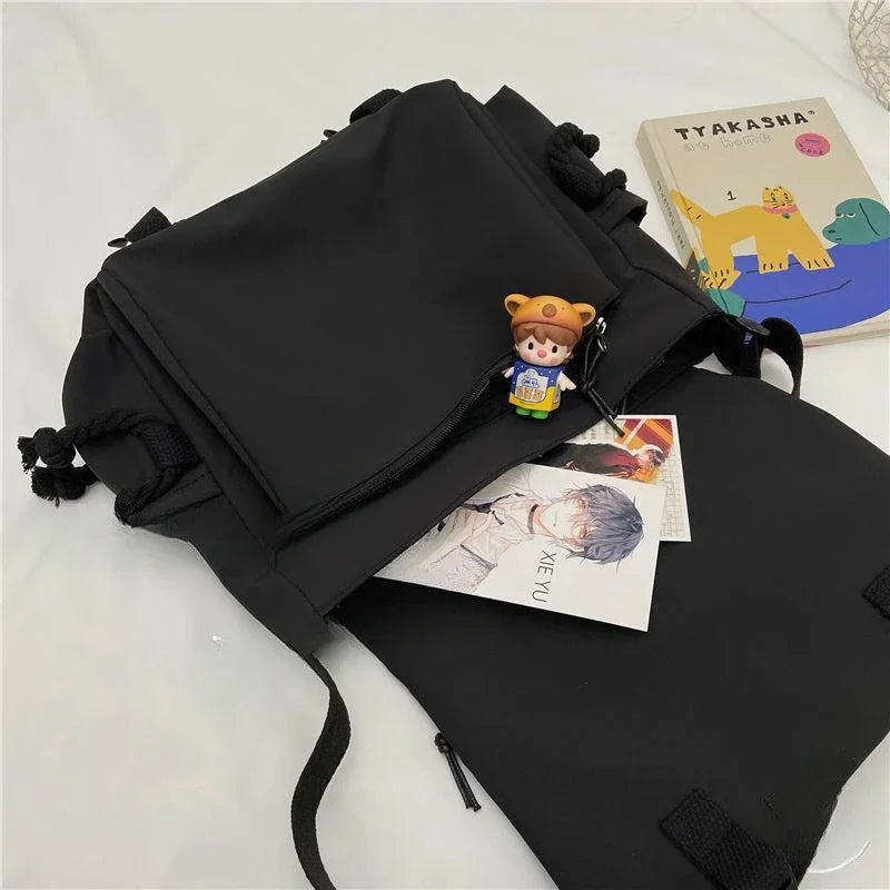 Shoulder Bag Large Capacity Crossbody Bag Retro Workwear Postman Bags for Women Nylon Handbags