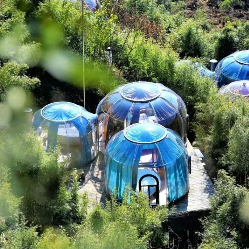 【Best-selling】Detachable Contemporary Villa/Mall Camping Outdoor Spherical Hotel Geodesic Glamping Bubble House Dome Tent