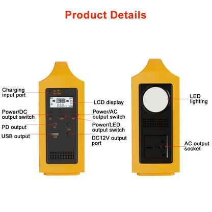 Gaiaray Portable Power Station 100W 220V 110V Power Supply Solar Generator Outdoor Backup Power LED With Solar Panel For Camping