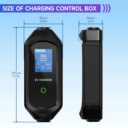 7KW Portable EV Charger Type2/Type1/GBT Electric Car Charger 32A 1Phase Wallbox Fast Charging Cable WiFi APP Bluetooth Control